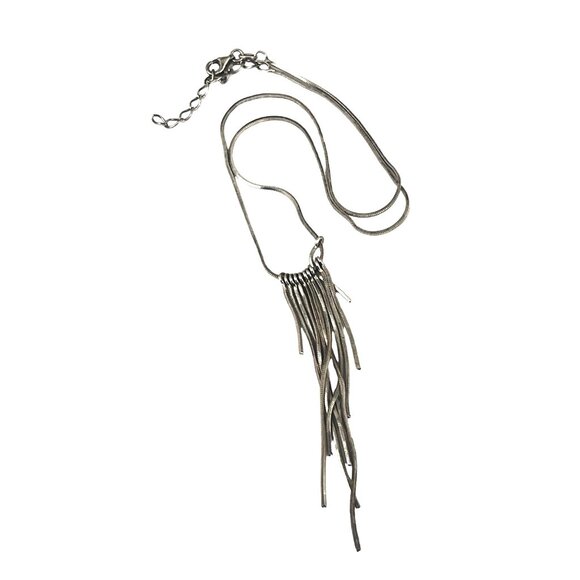 Sterling Silver Italy Long Tassel Pendant Necklace With Adjustable Chain For Wom - Picture 5 of 9